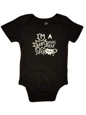 I'm a Baby What's Your Super Power? Baby One Piece Bodysuit Shirt 12mos LH4317